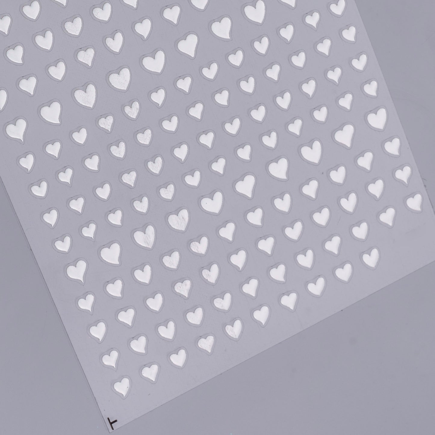 Raised Heart Nail Stickers (Silver)