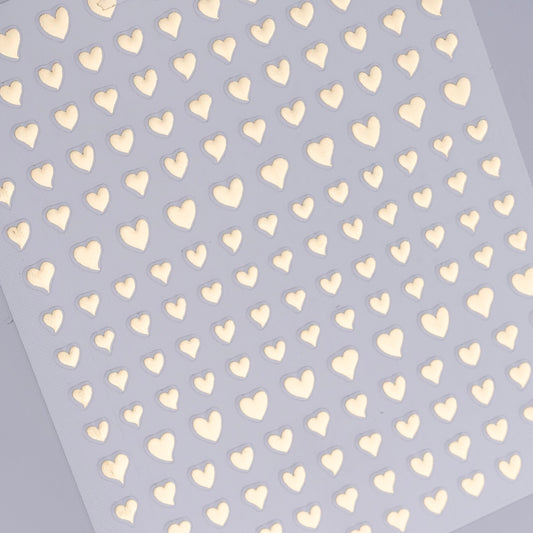 Raised Heart Nail Stickers (Gold)