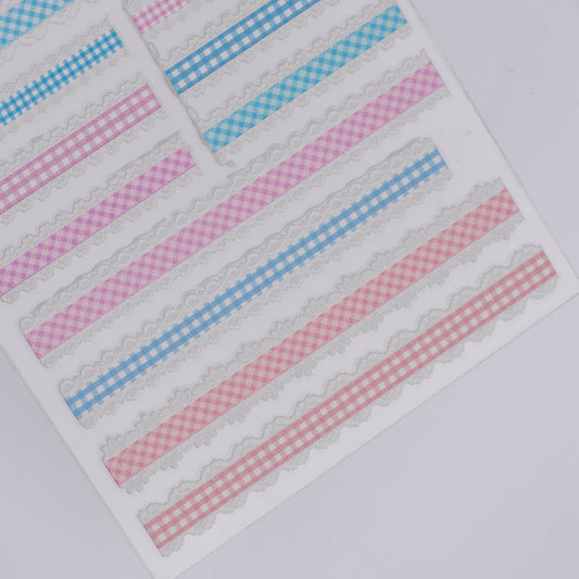 Gingham Twee Nail Stickers (Pastel)