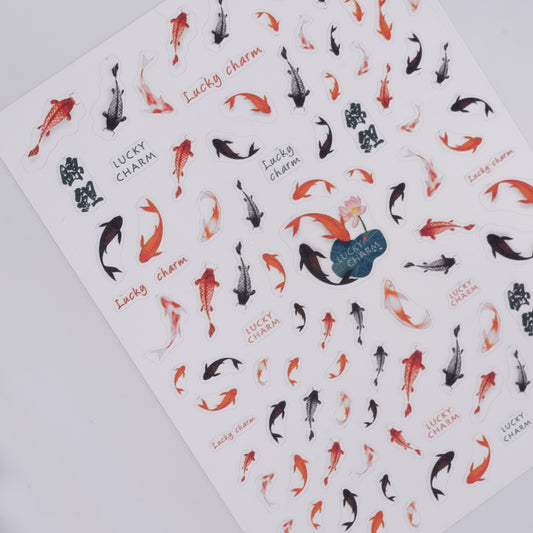 Koi Pond Nail Stickers