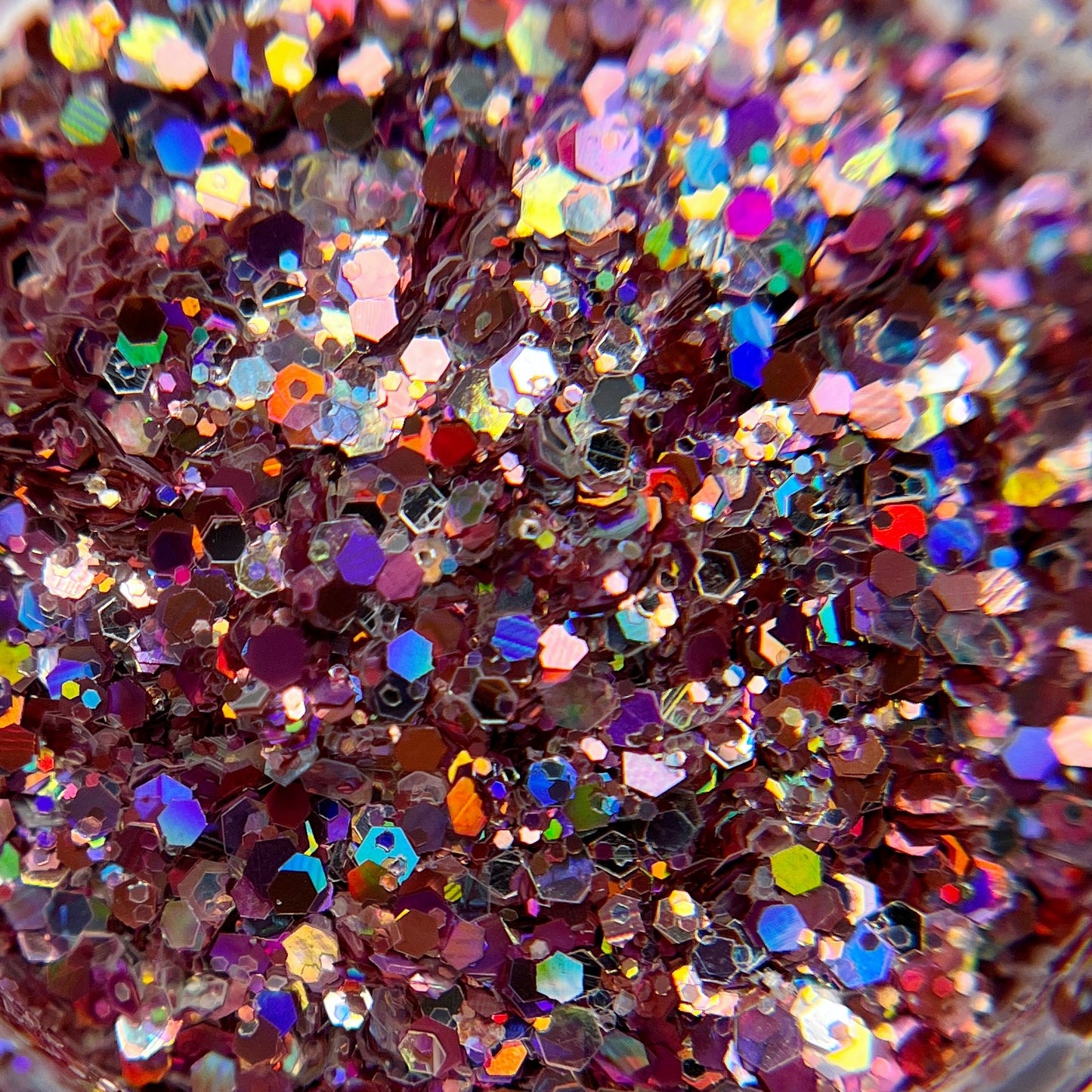 Close up of glitter mixture. 