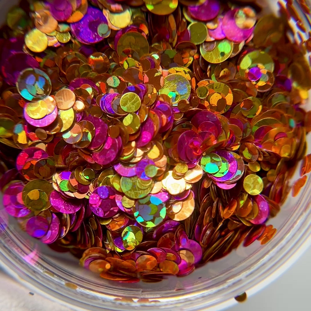 Video of glitter mix in jar. 
