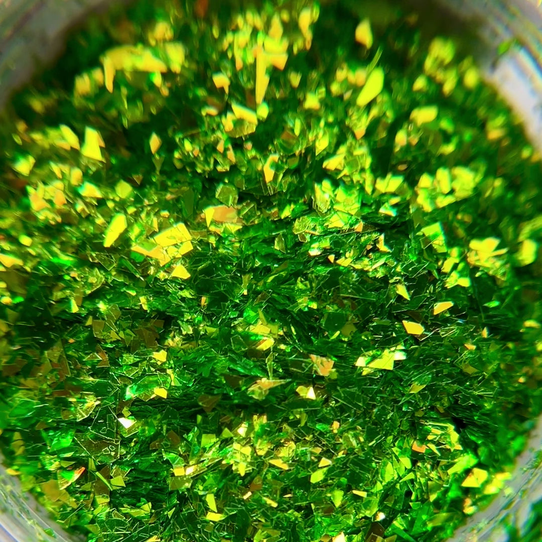 Video of lime fleck glitter 