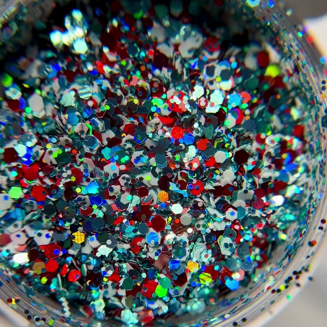 Video of glitter mix  in jar. 