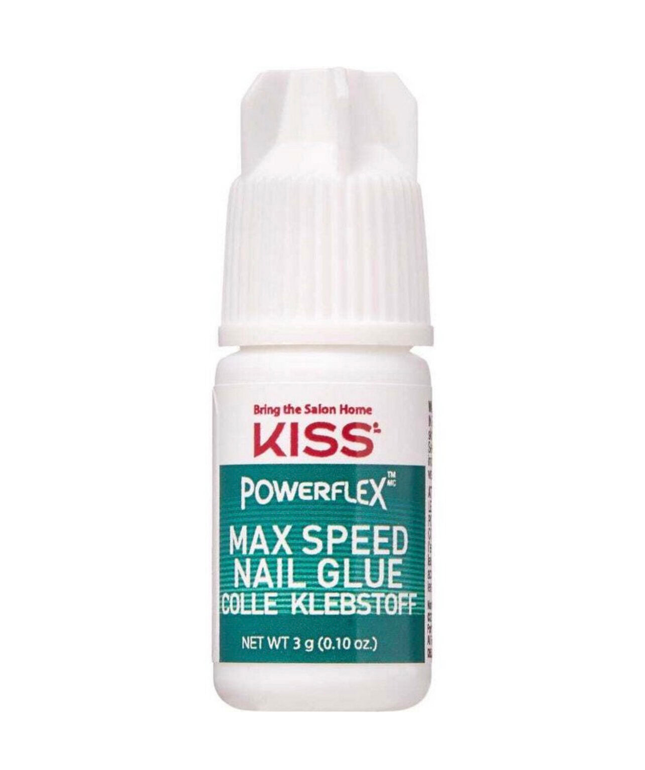 Bottle of nail glue on white background